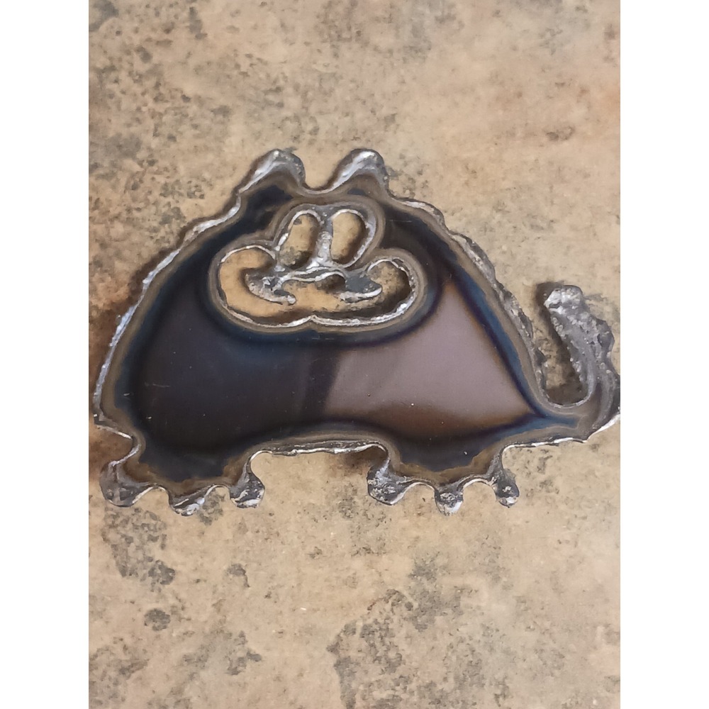 Cat Chunky Brooch Pin Metal David Wright Designs